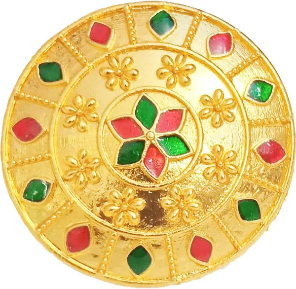 Assamese_Traditional_Copper_Gold_Plated_Red_Green_Colour_Finger-Ring_For_Girls_&_Women